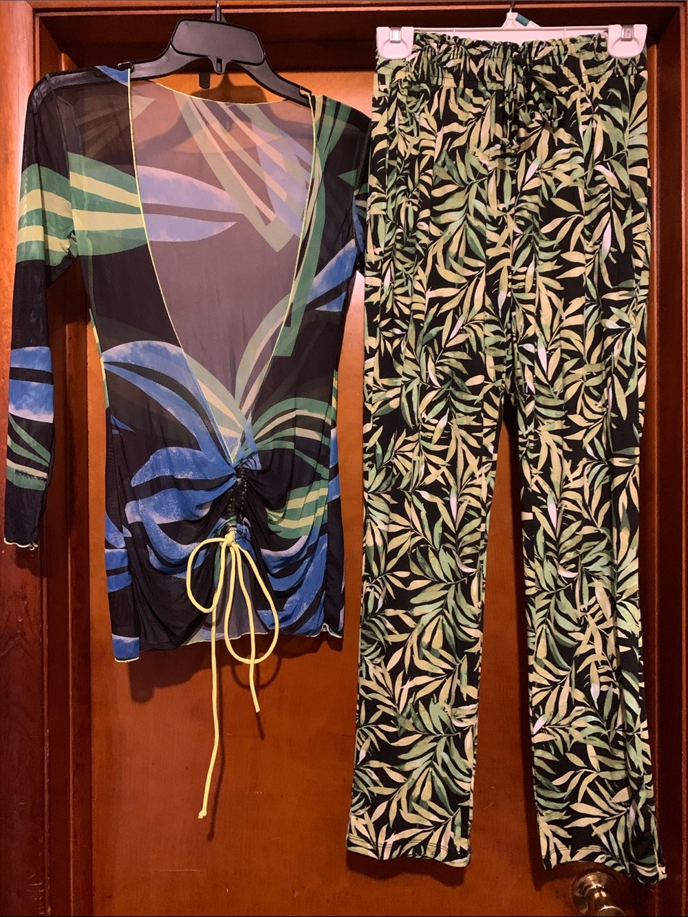 It’s bundle time! Size M/S Green and Black Tropical Pants Set